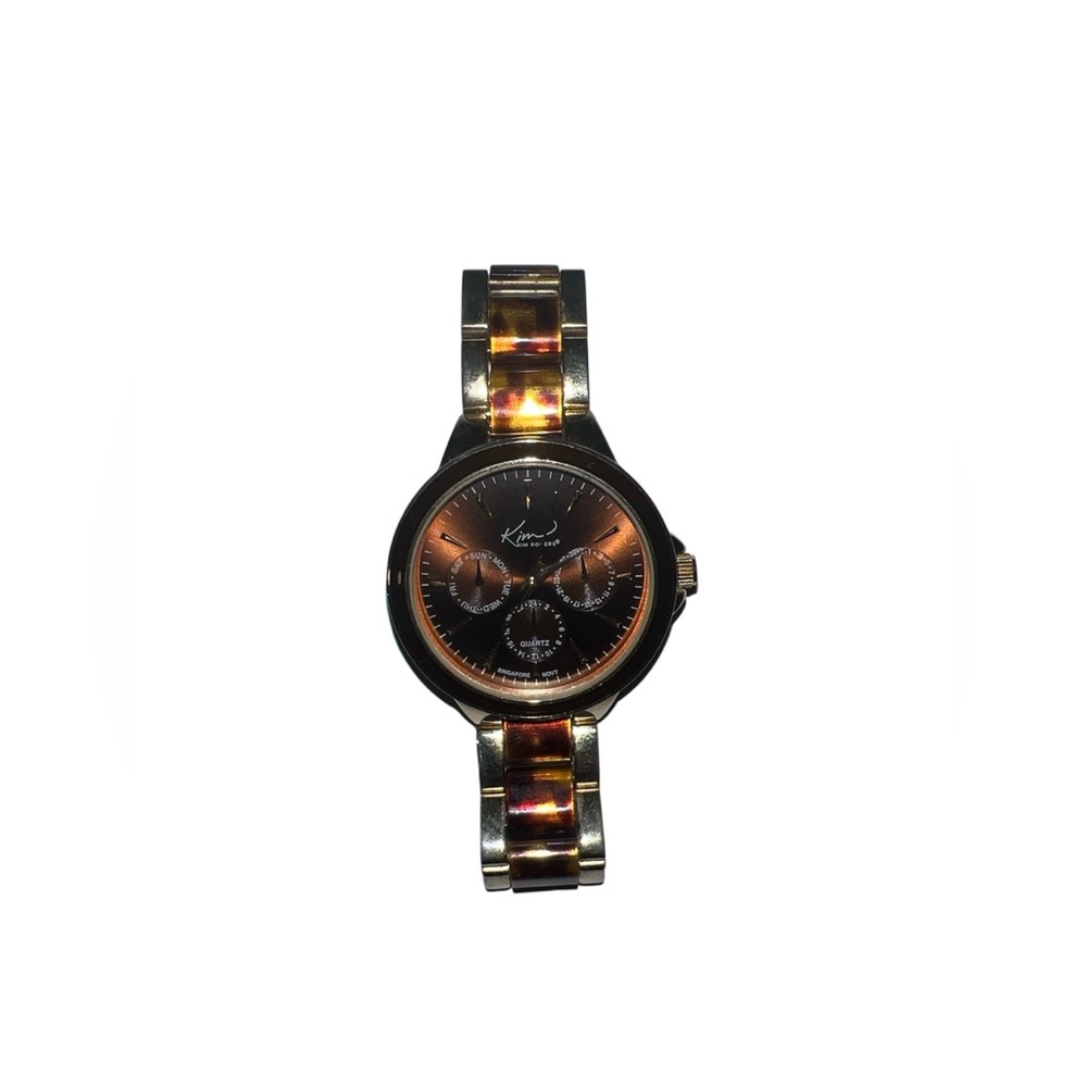 Kim Rogers Tortoise Shell and Gold Tone Watch (Need Battery)